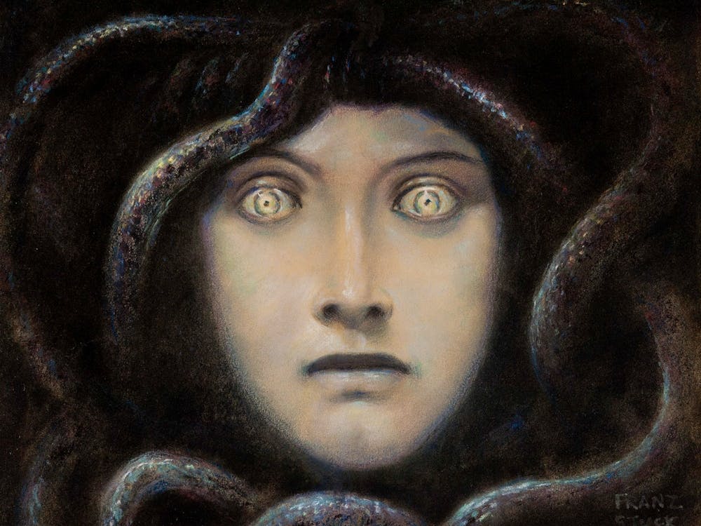 Medusa by Franz Von Stuck c1892 in HD Remastered Famous Painting | Dark Gothic | Dark Aesthetic | Antique