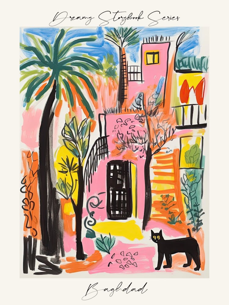 Poster Of Baghdad, Dreamy Storybook Illustration 2