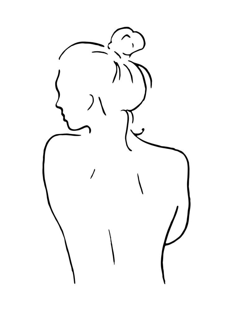 Female Body Sketch 5 Black And White