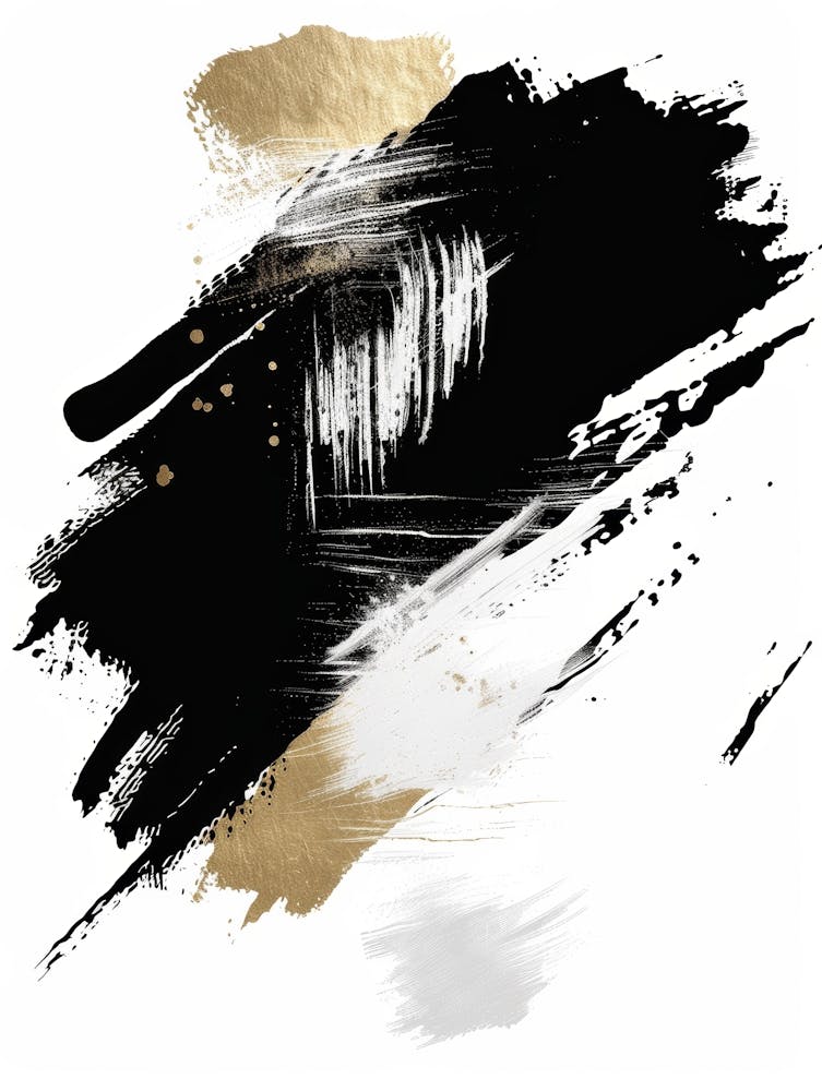 Black And Gold Brush Strokes