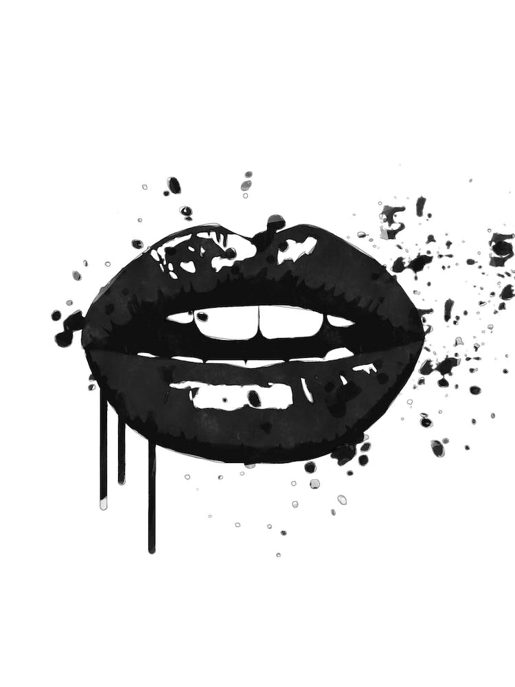 Black  and White Lips
