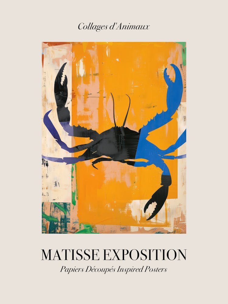 Crab 4 Matisse Inspired Exposition Animals Poster