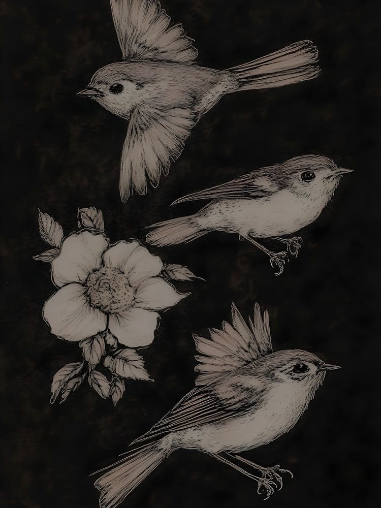Birds And Flowers