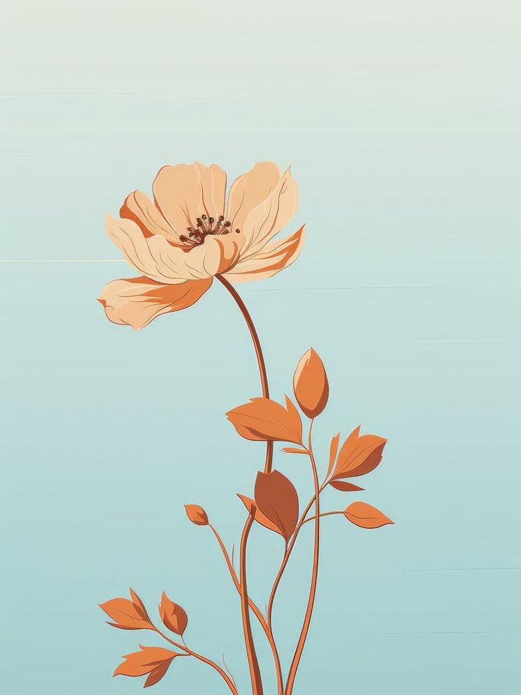 Poppies On A Blue Background