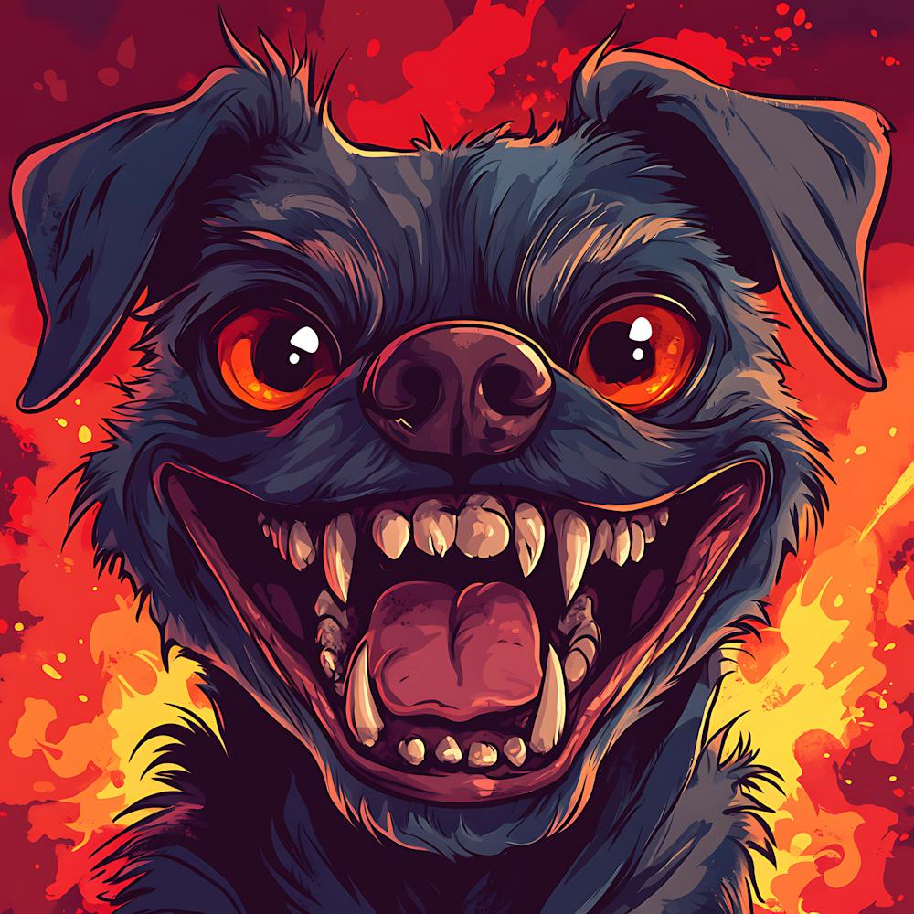 Gruseliger Hund-Emoji Dynamischer Hintergrund 11
