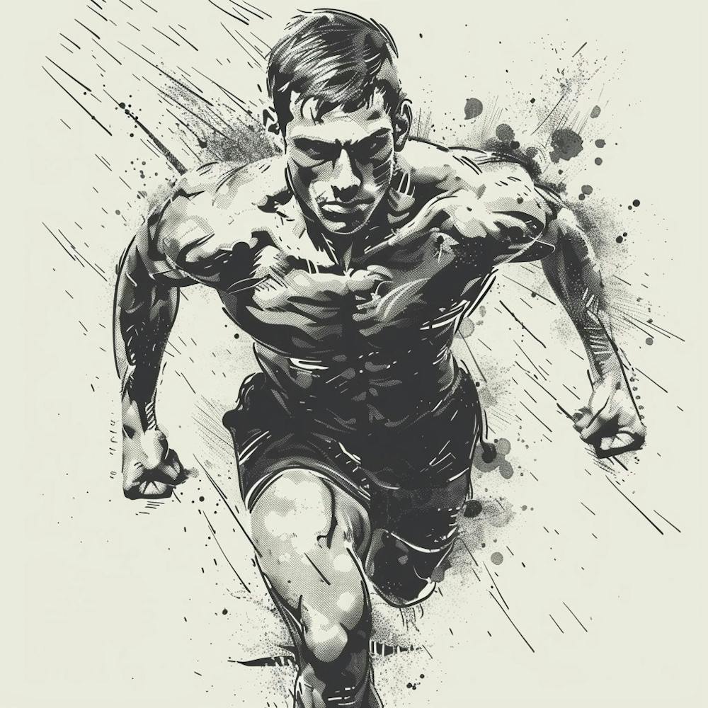 Runner In Black And White