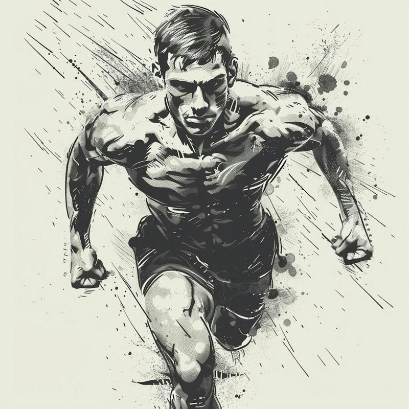 Runner In Black And White