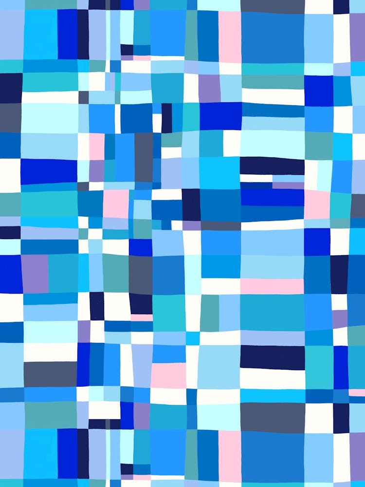 Austin Painted Abstract - Blue