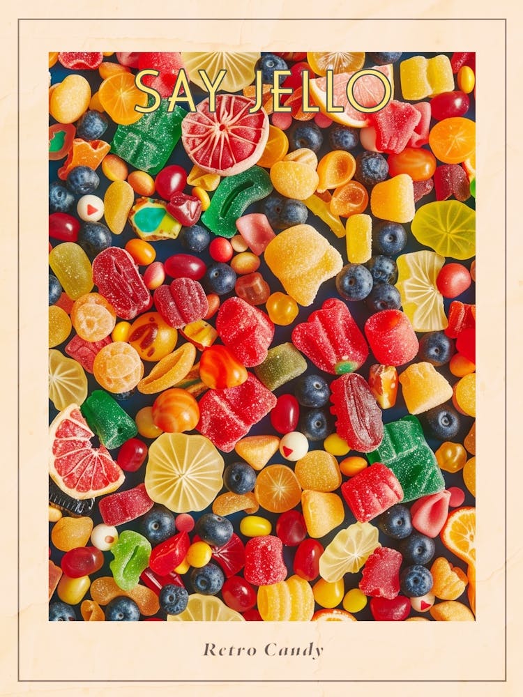 Jelly Retro Candy Pattern Poster