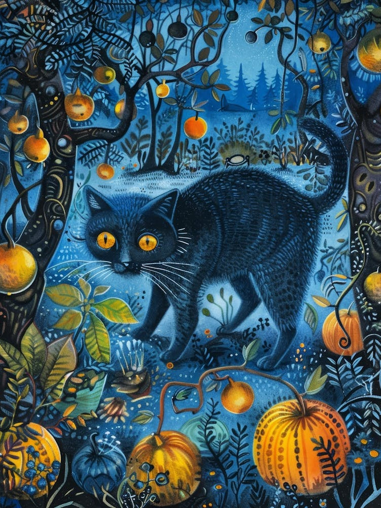 Black Cat In The Forest 3