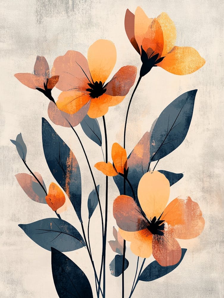 Orange Flowers Canvas Print 2