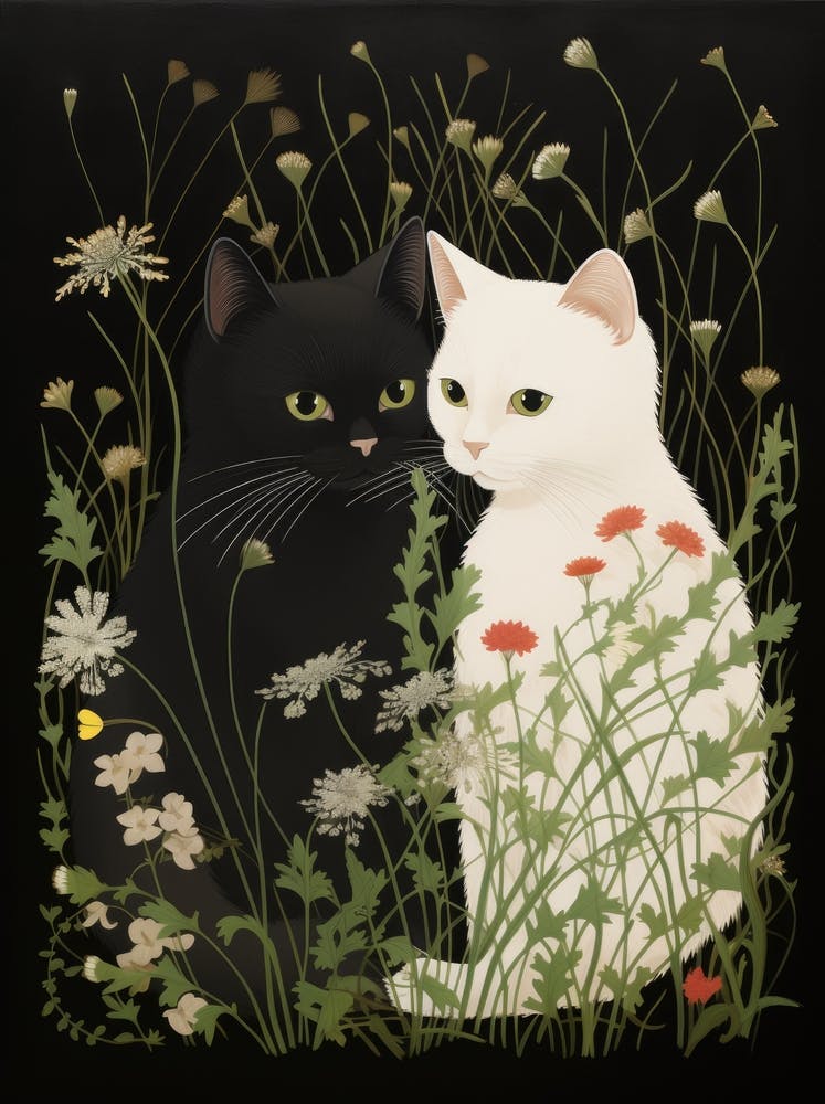Two Cats In The Meadow