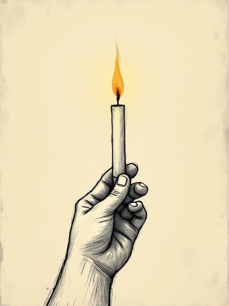 Hand Holding A Candle 1