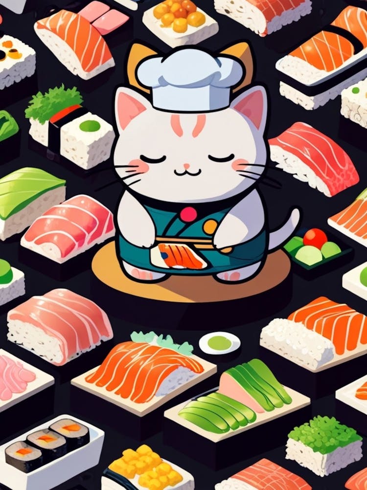 Sushi Chef Cat