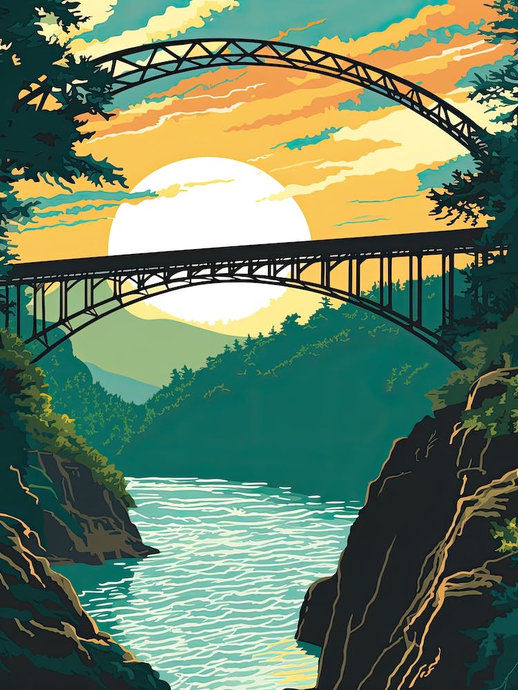 New River Gorge Bridge, West Virgina Coloré 2