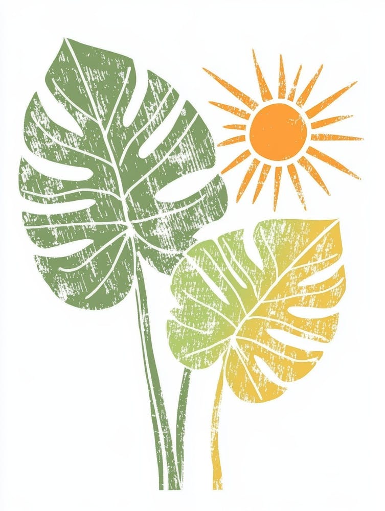 Tropische Blätter und Sonne
