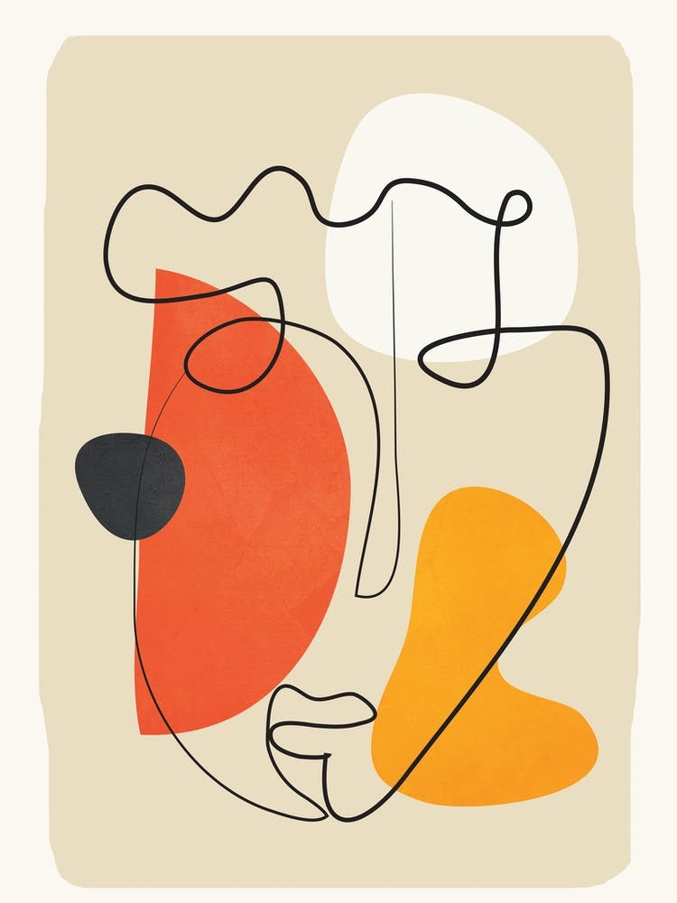 Abstract Face Line Design 03