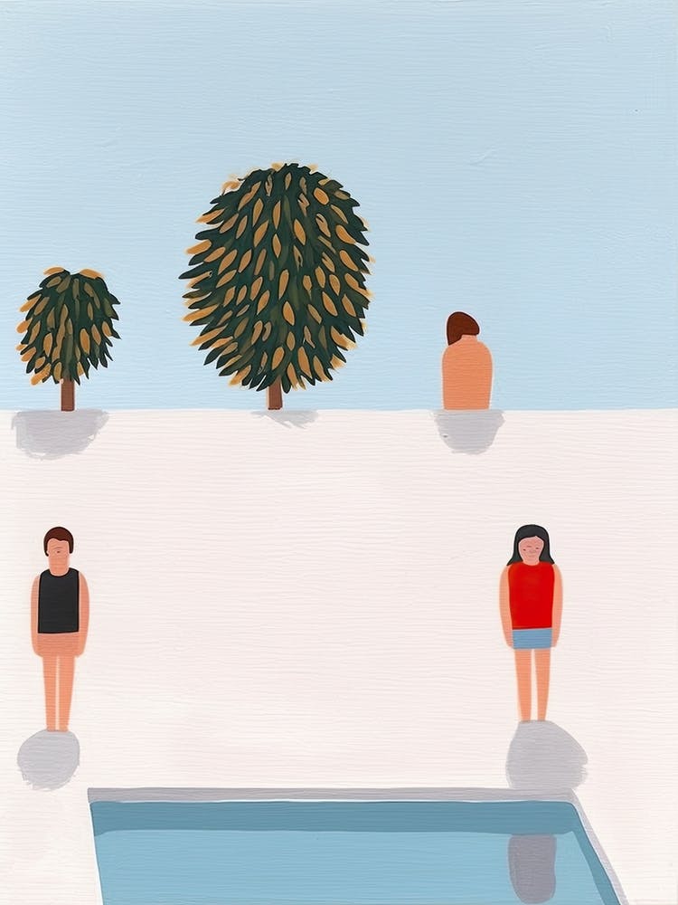 Tiny People At The Pool Illustration 3