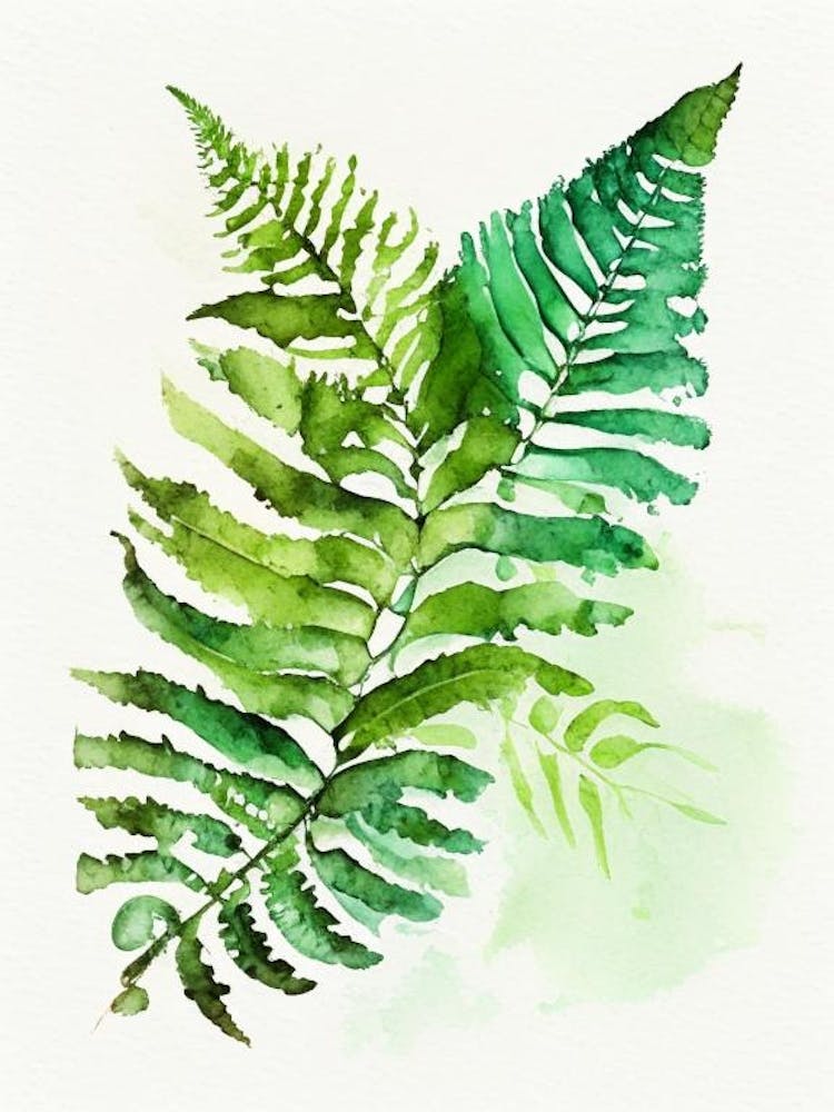 Upside Down Fern Watercolour