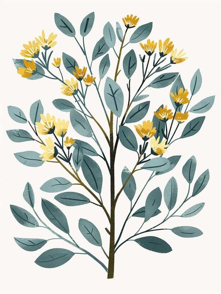 Cedar Tree Flat Illustration 5