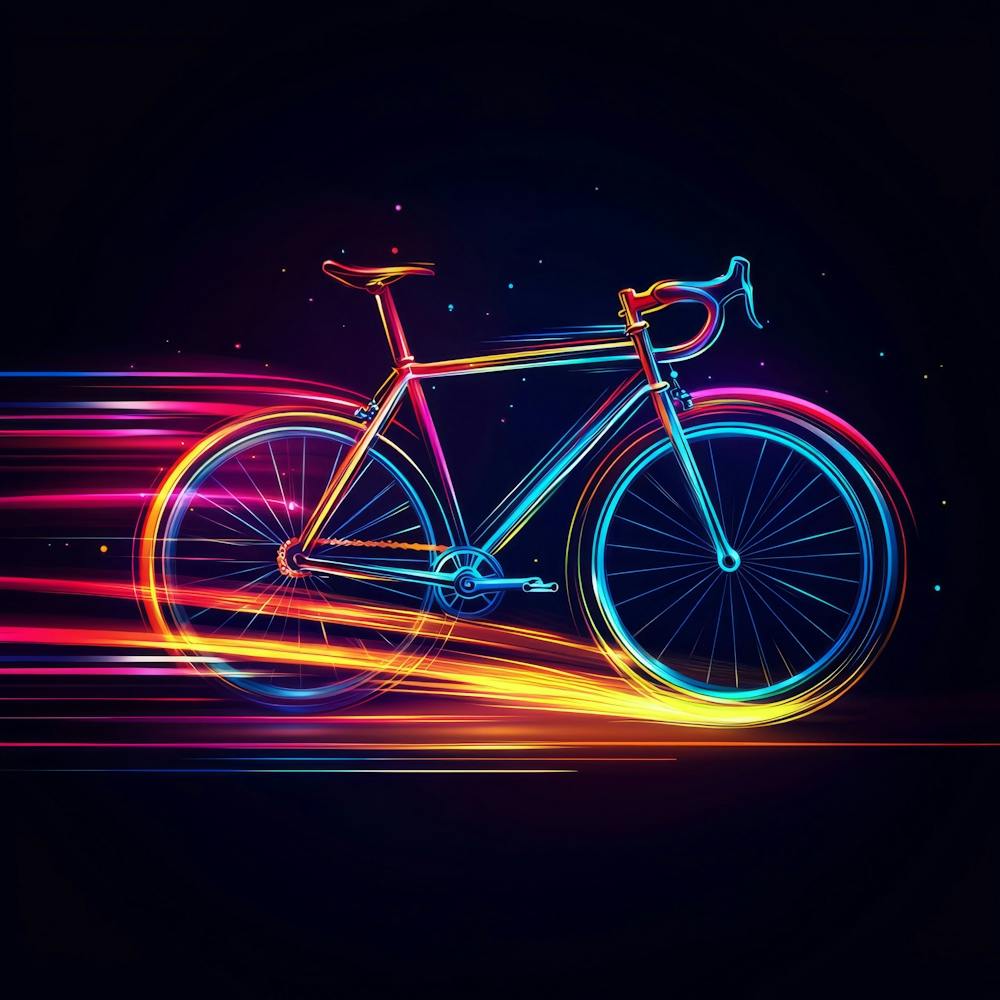 Neon Bicycle On A Black Background