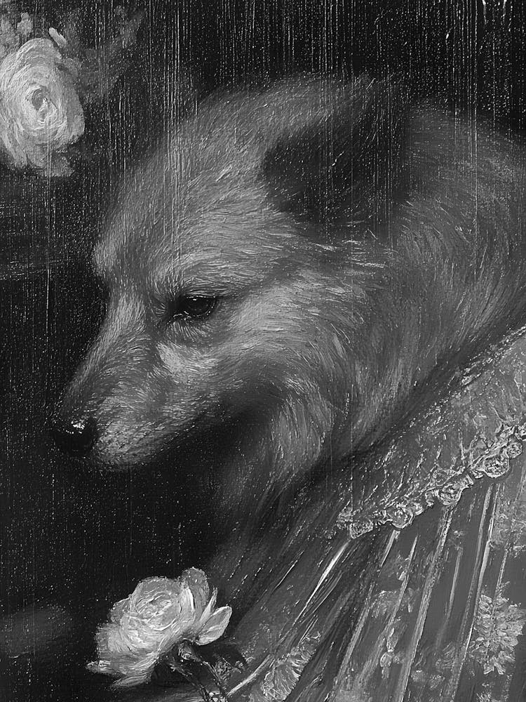 Dog With Roses