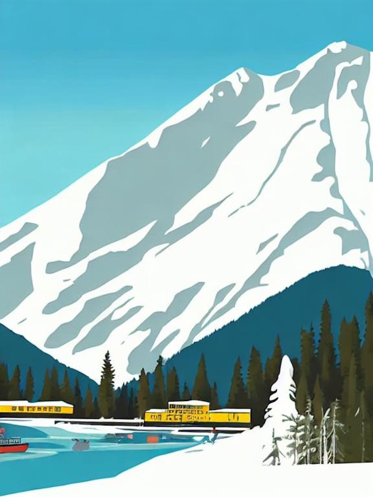 Whistler Blackcomb, Canada Midcentury Vintage Skiing Poster