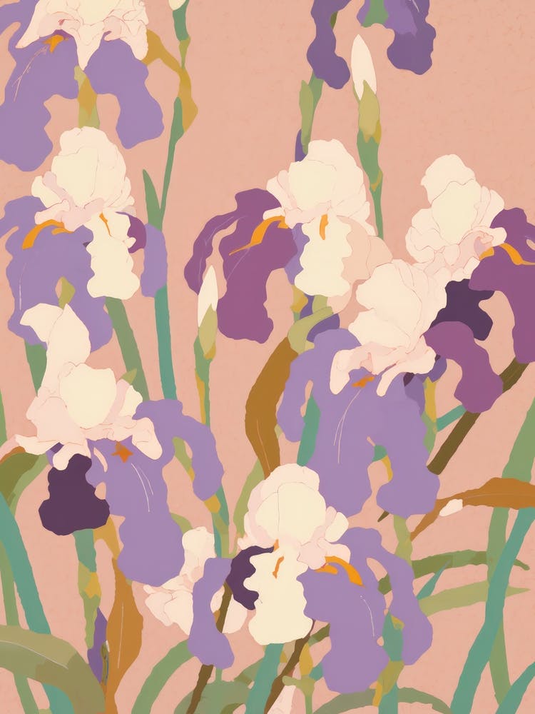Irises Flower Big Bold Illustration 2