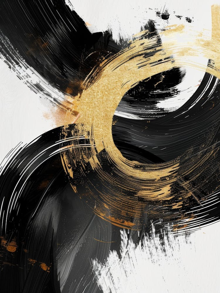 Abstract Black And Gold Canvas Print 11
