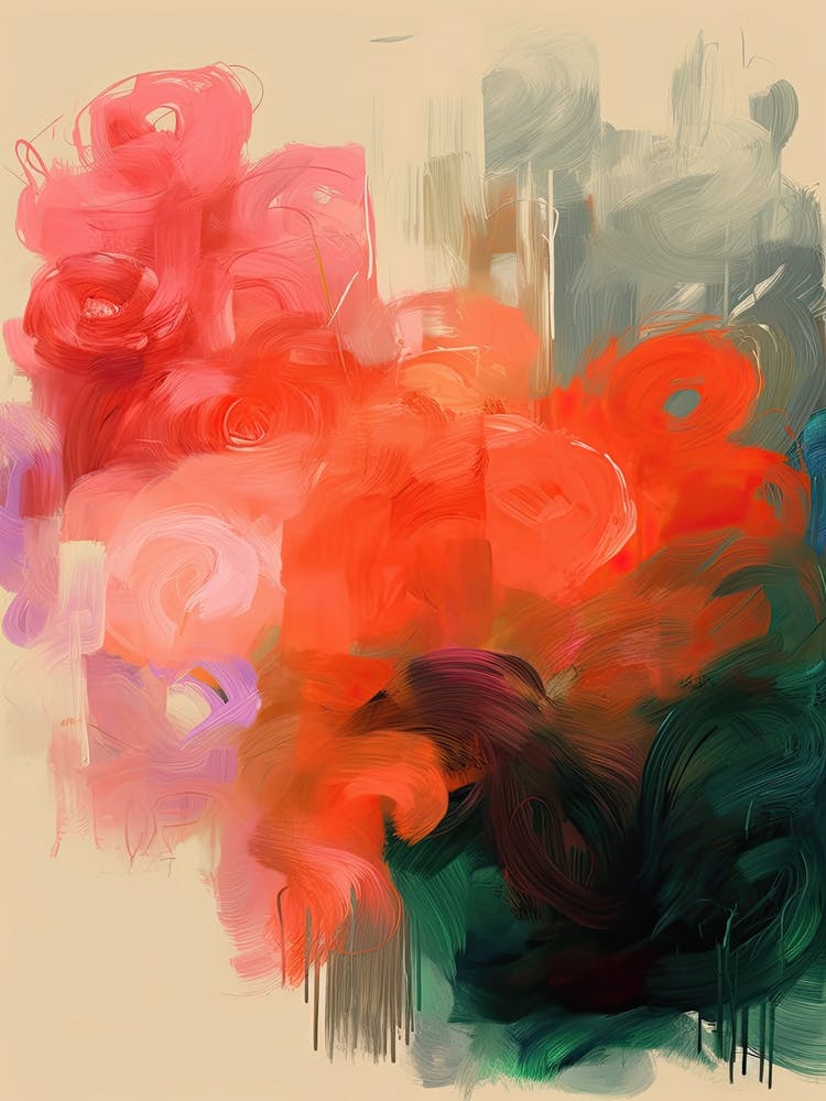 Brush Stroke Flowers Abstract 8