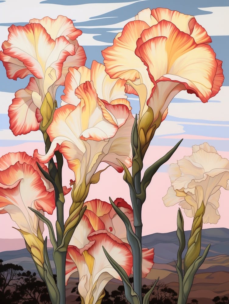 Gladiolus 3 Flower Painting