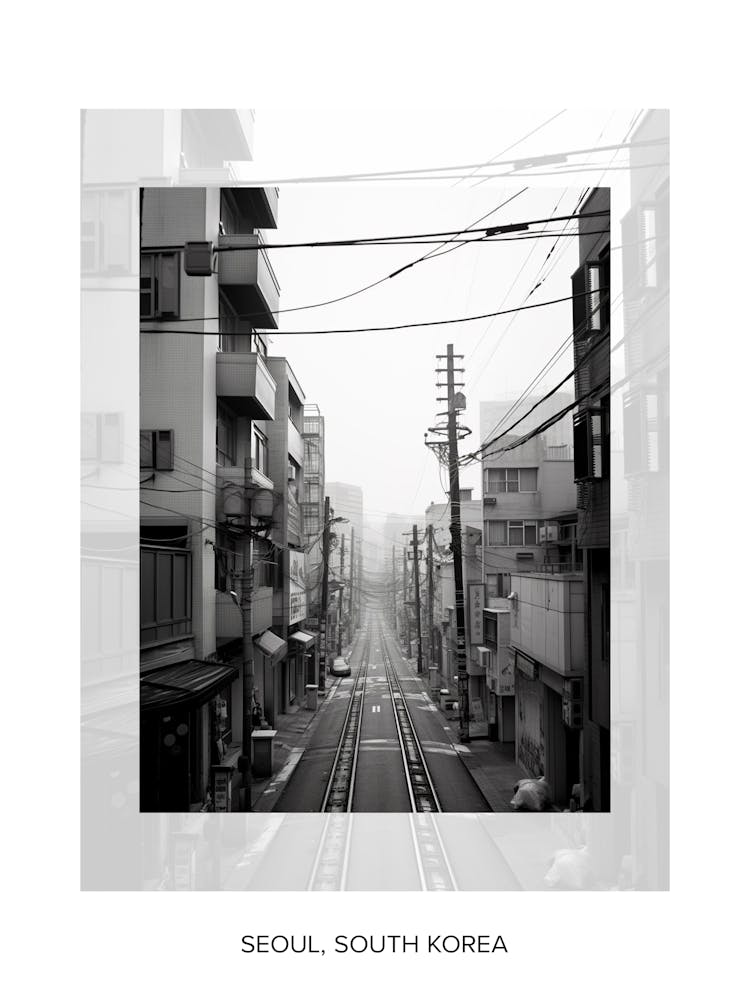 Poster Of Seoul, South Korea, Black And White Old Photo 4