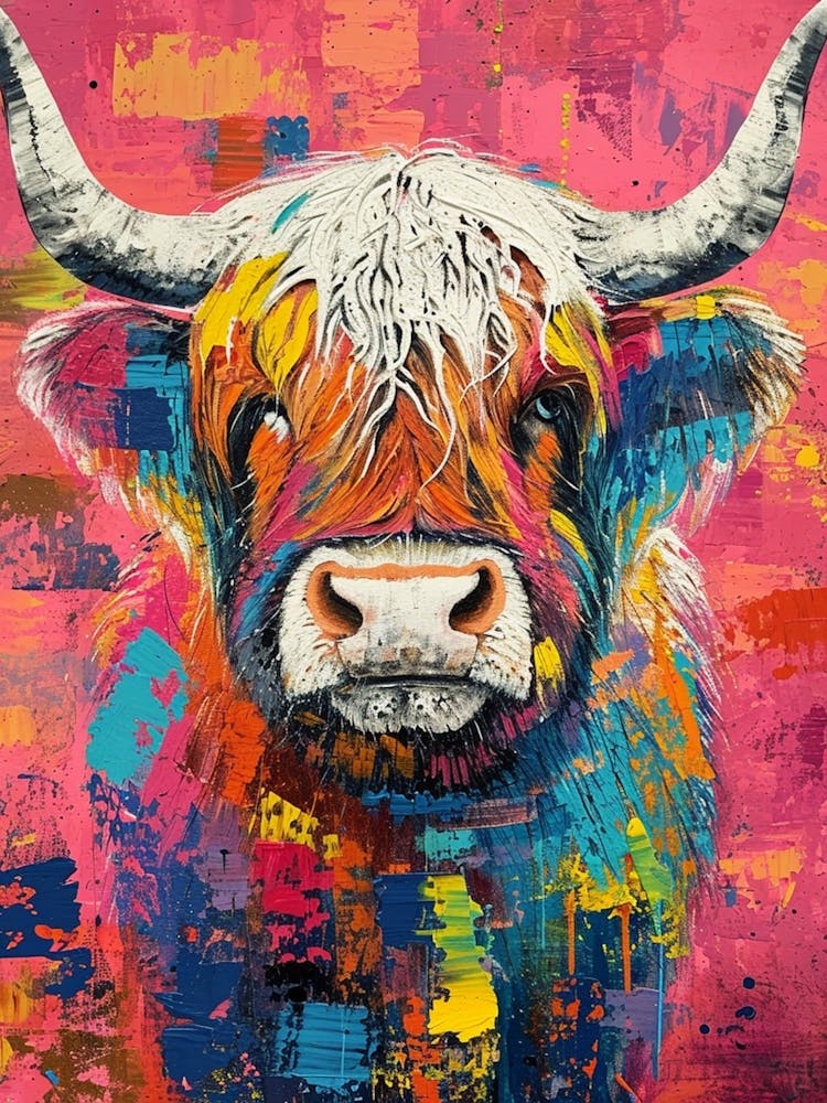Kitsch Colourful Hairy Cow 4