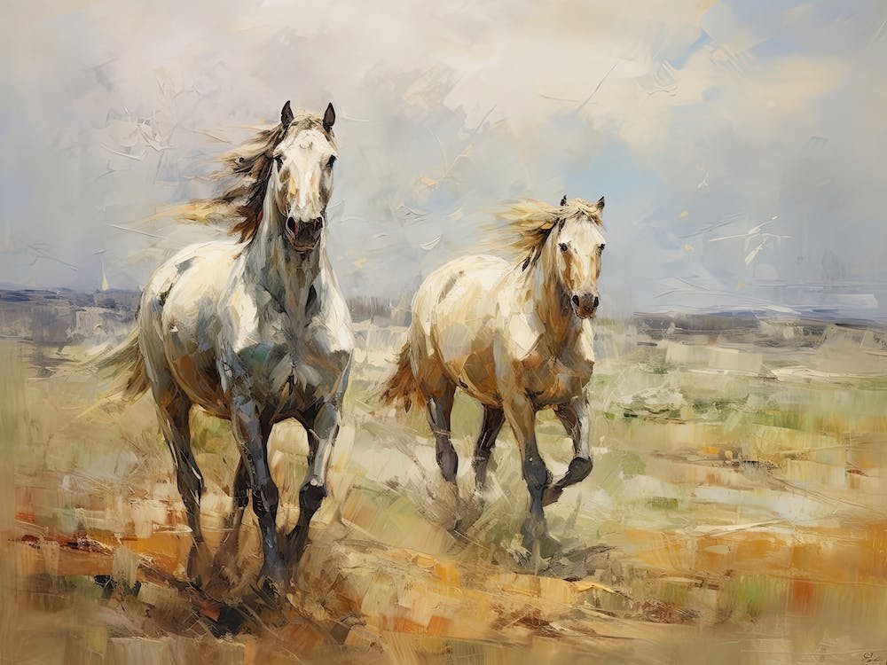 Horses Painting In Mongolia, Landscape 4