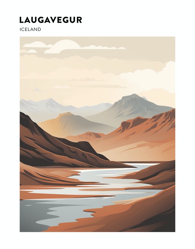 Laugavegur Iceland 4 Hiking Trail Landscape Poster