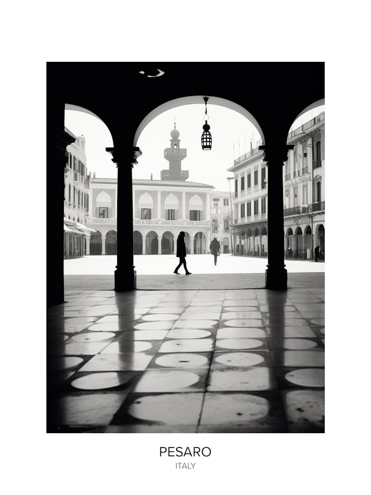 Poster Of Pesaro, Italy, Black And White Photo 2