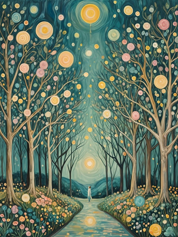 Glowing Trees In The Forest