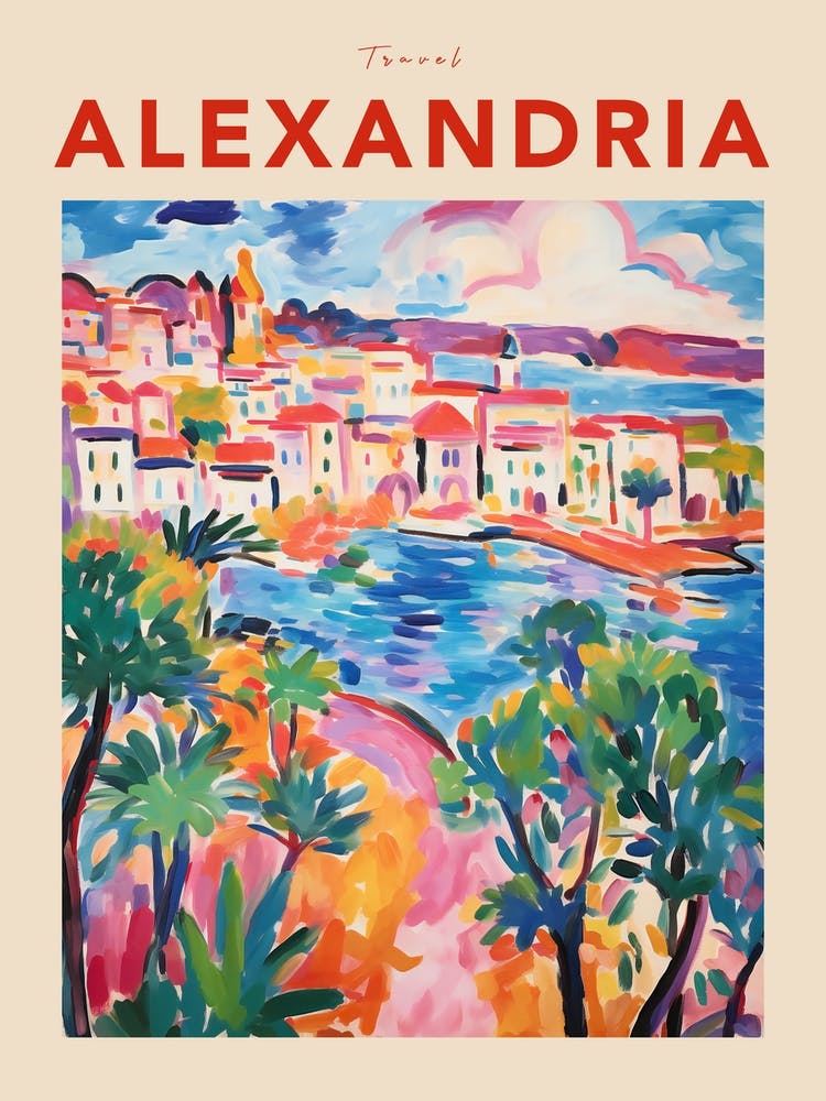 Alexandria Egypt 3 Fauvist Travel Poster