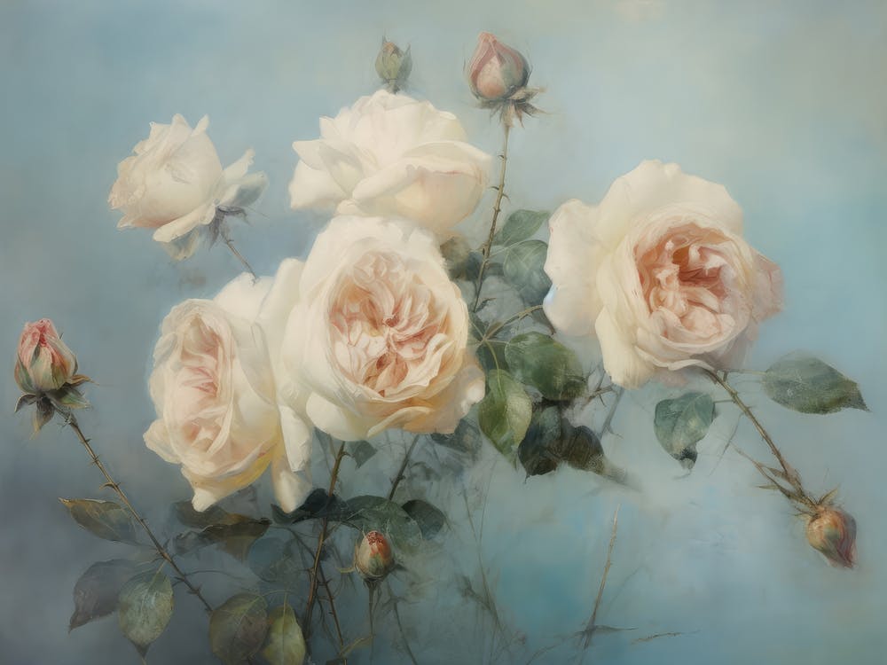 Pastel Roses Painting