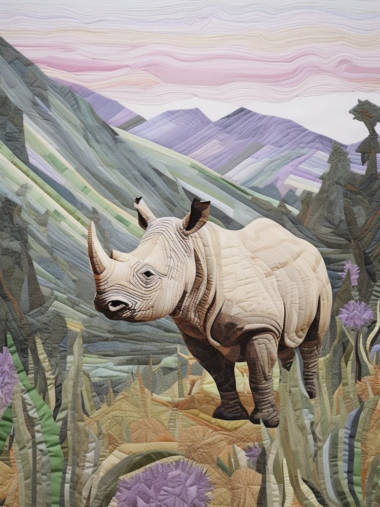 Rhino Patchwork Style Neutral Colours 1