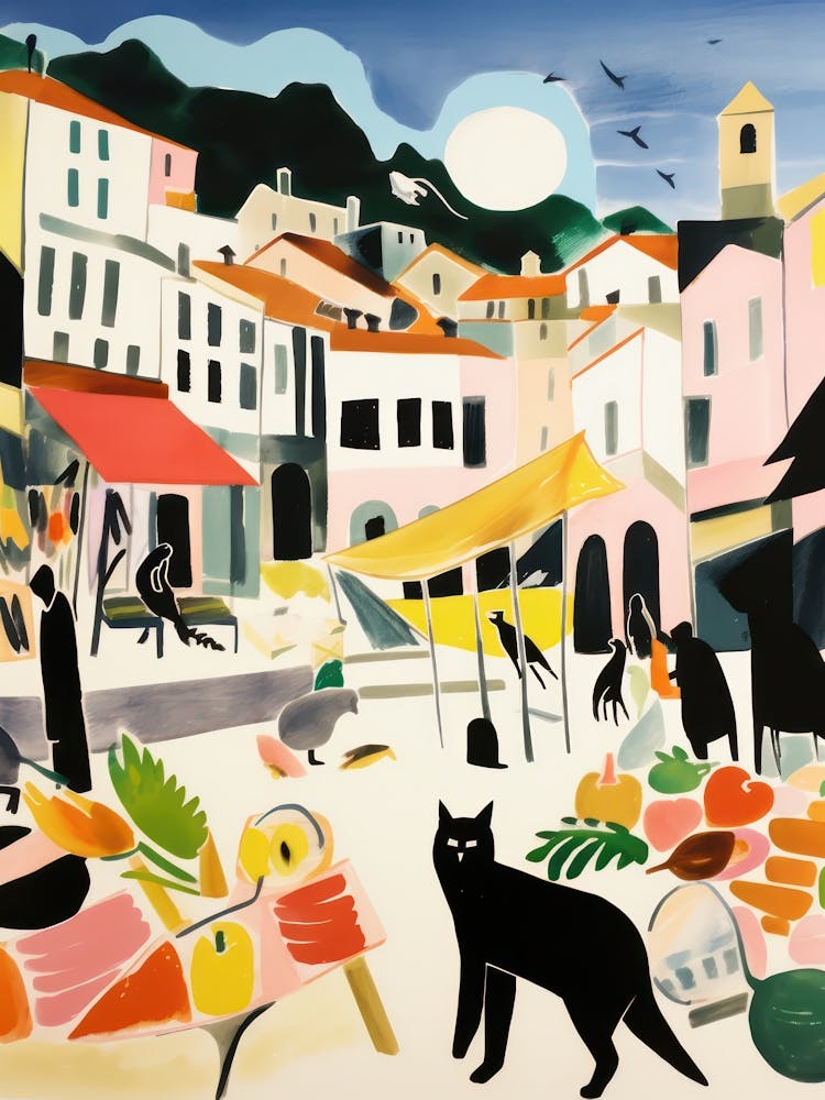 The Food Market In Sintra 2 Illustration