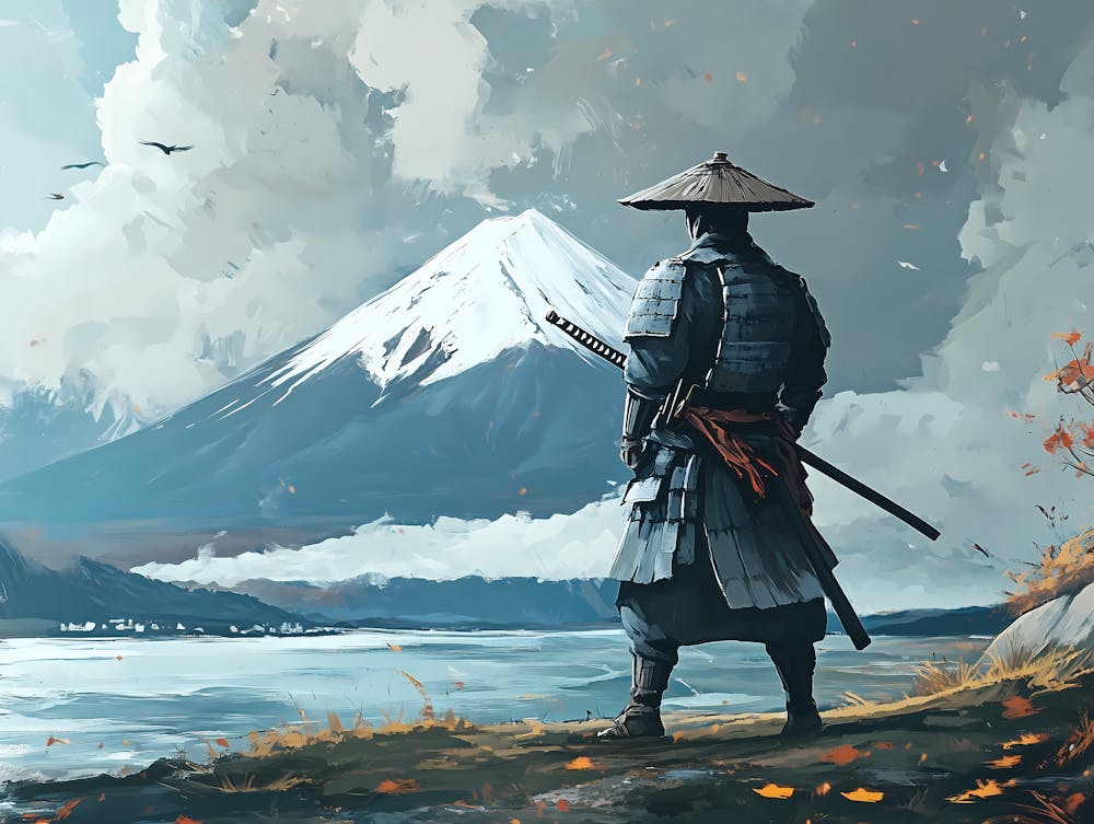 Samurai And Mountain Fuji