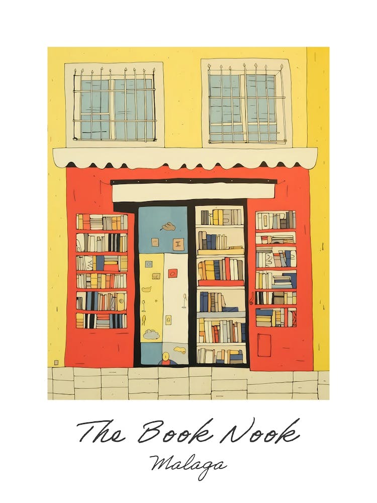 Malaga The Book Nook Pastel Colours 2 Poster