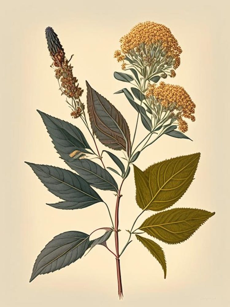 Boneset Spices And Herbs Retro Drawing 3
