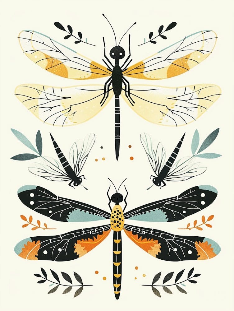 Colourful Insect Illustration Dragonfly 6