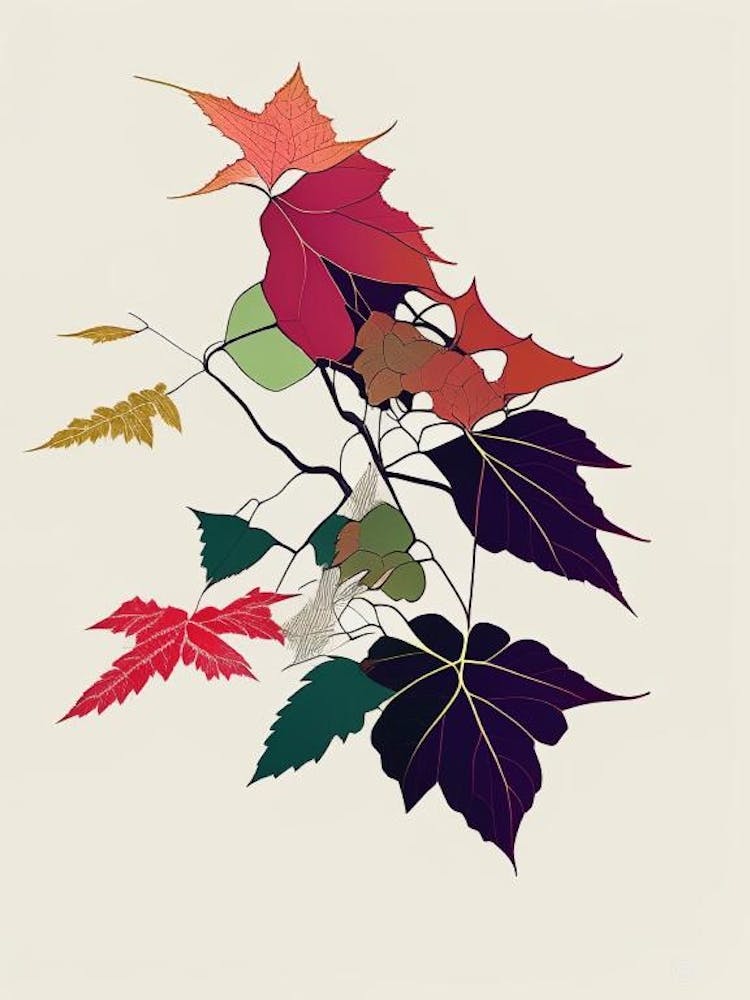 Poison Oak Minimal Line Drawing 2