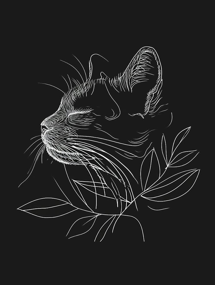 Scottish Fold Cat Minimalist Illustration 3