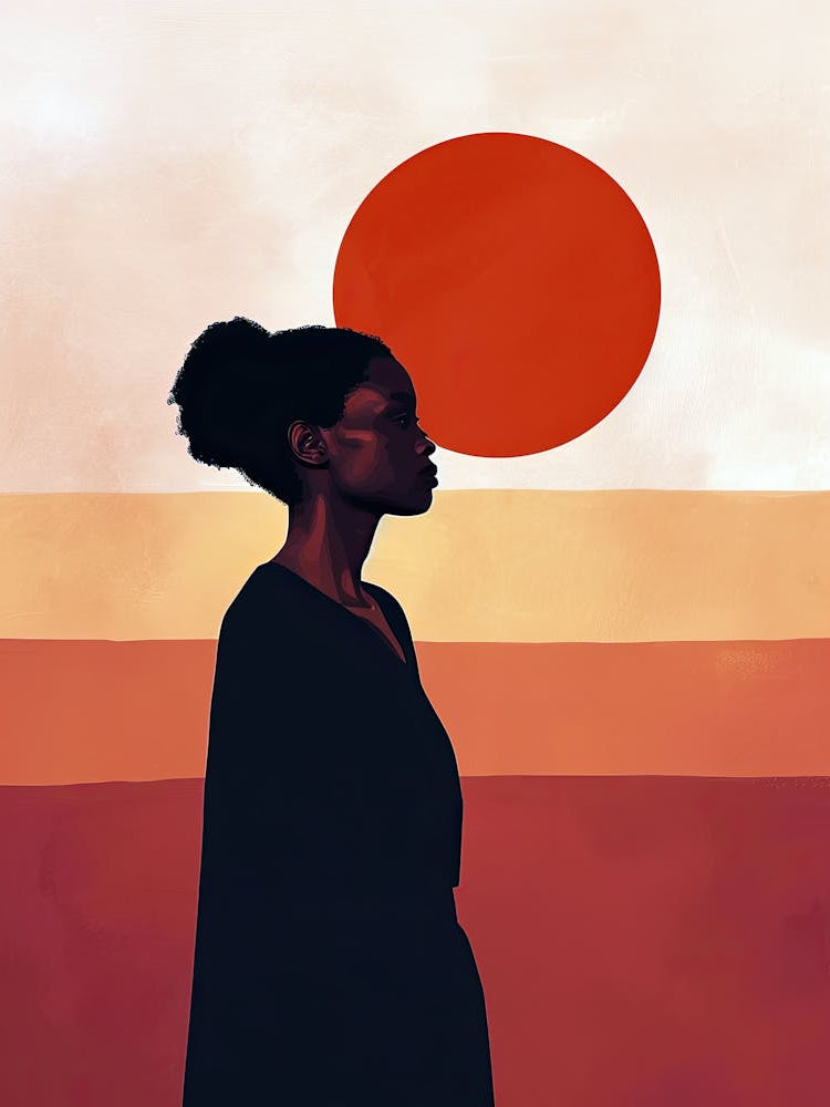 Silhouette Of A African Woman, Minimalism 5