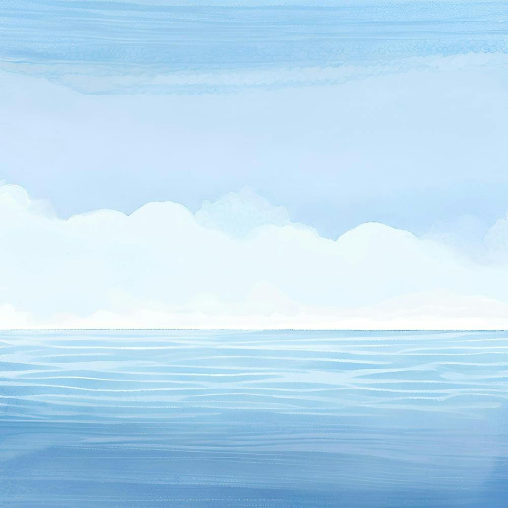 Blue Sea With Clouds