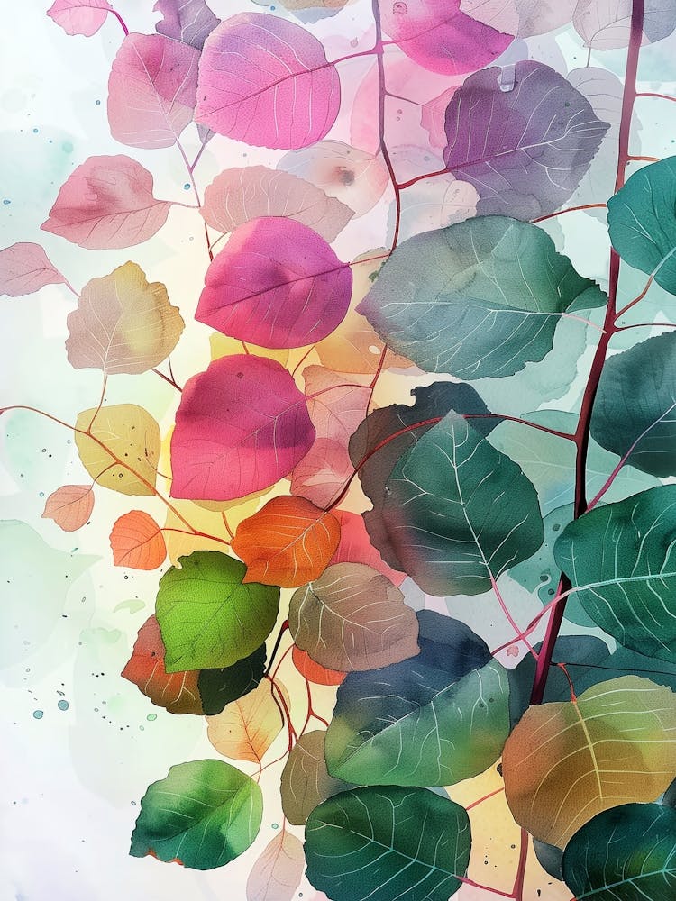 Watercolor Leaves 2